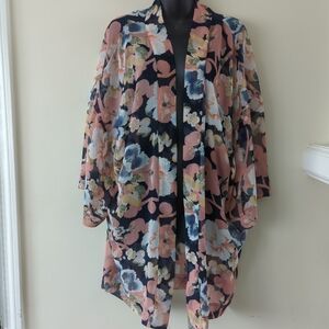 Ann Taylor Loft Open Floral Kimono Very Feminine One Size Fits Most